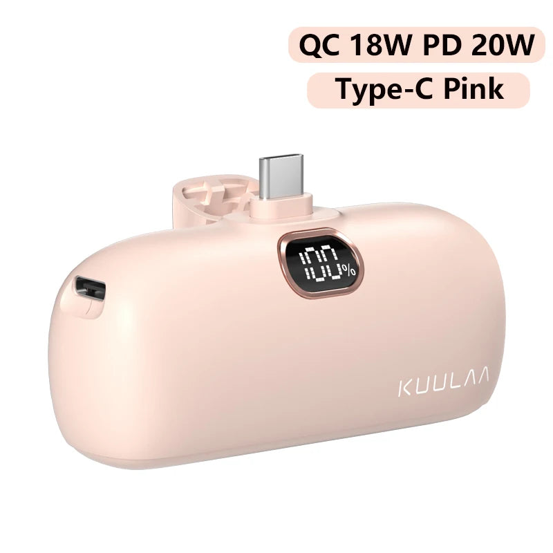 KUULAA Mini Power Bank 5000mAh Portable Charger