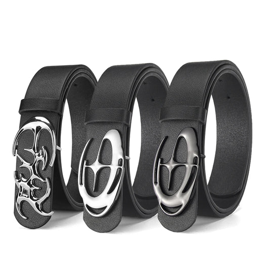 Creative Geometric Alloy Pin Buckle Belt