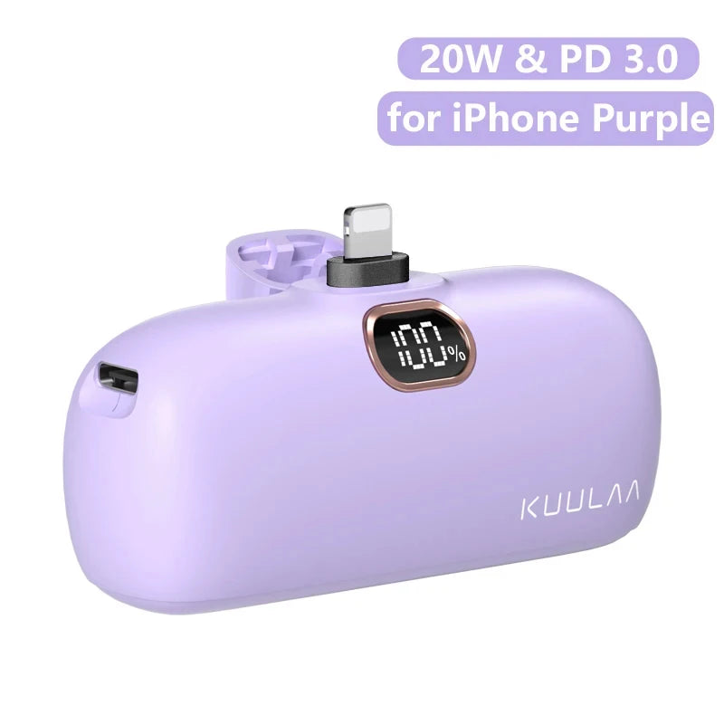 KUULAA Mini Power Bank 5000mAh Portable Charger