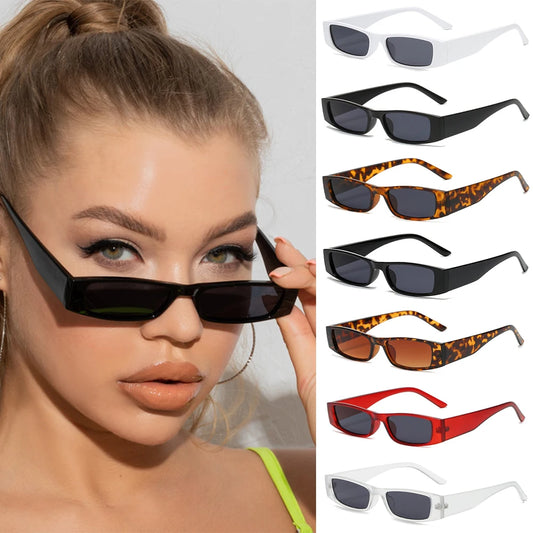 Retro Square Narrow Sun Glasses