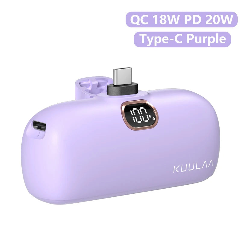 KUULAA Mini Power Bank 5000mAh Portable Charger