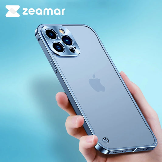 Metal Frame Shockproof Matte Case For iPhone 15 14 12 13 11 Pro Max
